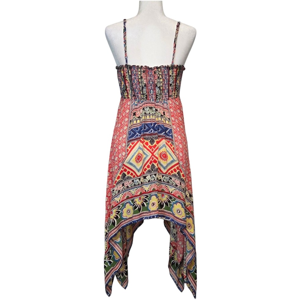 Wet Seal Boho Smocked Patchwork Handkerchief Dres… - image 2